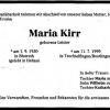 Leister Maria 1920-1999 Todesanzeige